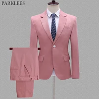 pink prom suits for men wedding groom tuxedo suits men stage singer costume homme party stage mens suits with pants ternos 5xl