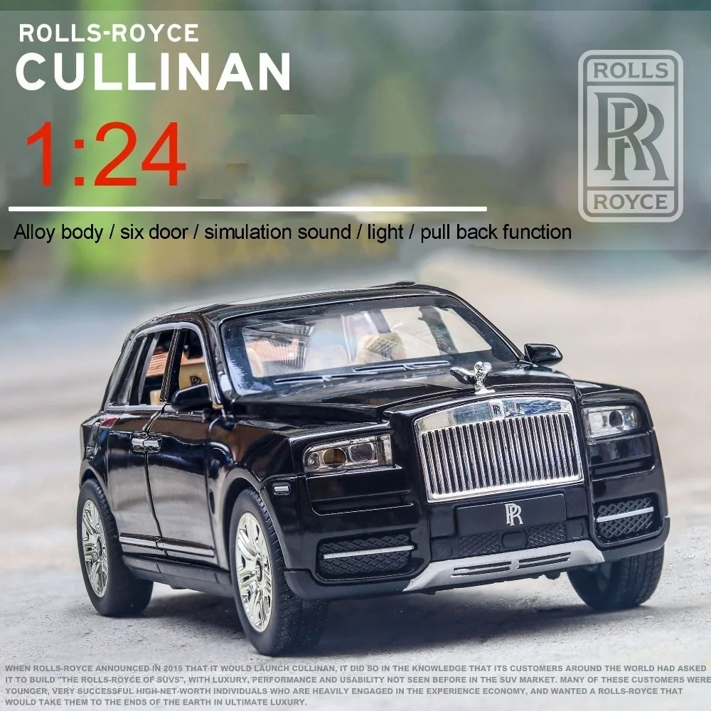 Модель автомобиля из сплава Cullinan в рулонах 1:24 модель большого размера имитация