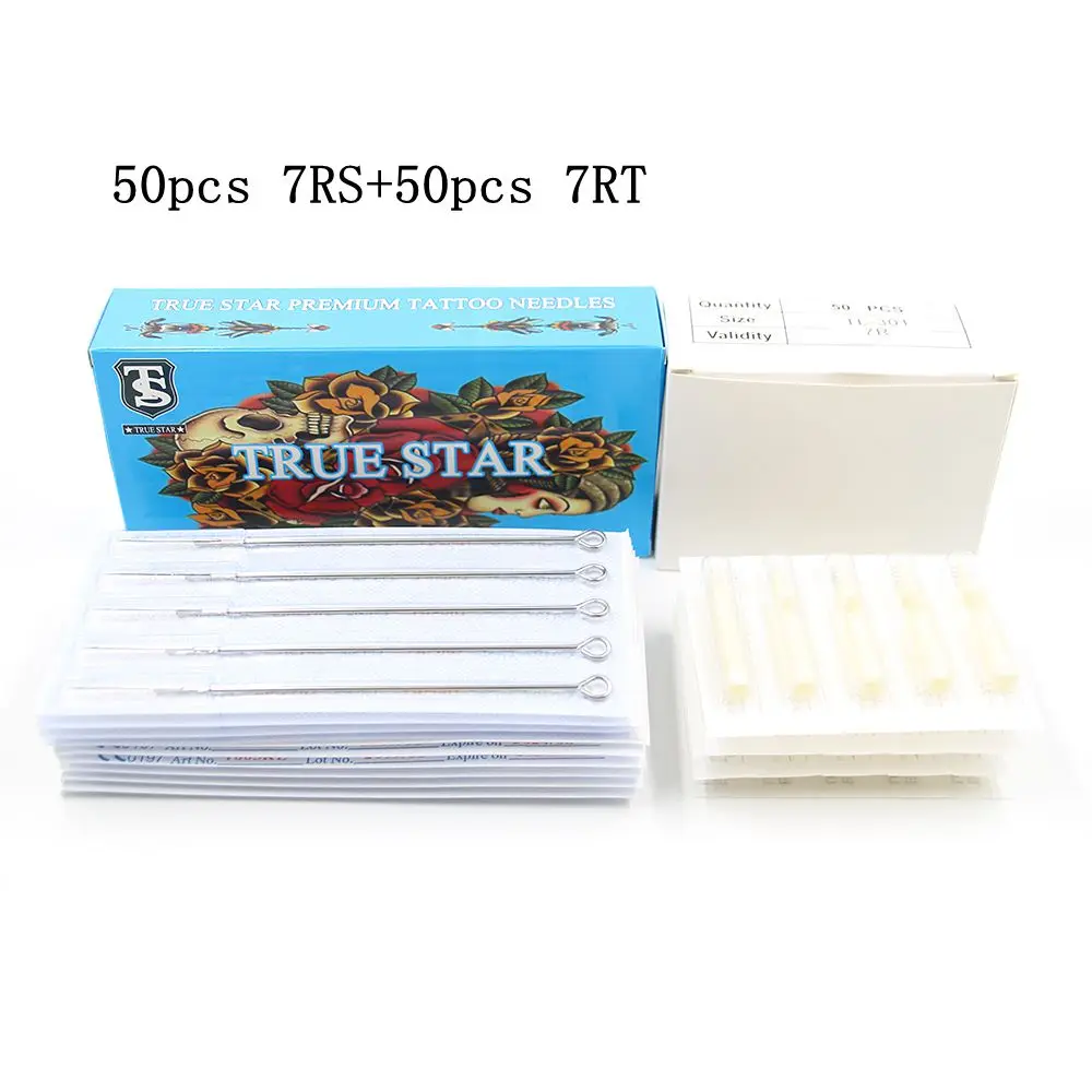 

(7RS + 7RT) 50 шт., искусственные тату-иглы, тату-наконечники, наконечники для тату, принадлежности для татуировок, бесплатная доставка