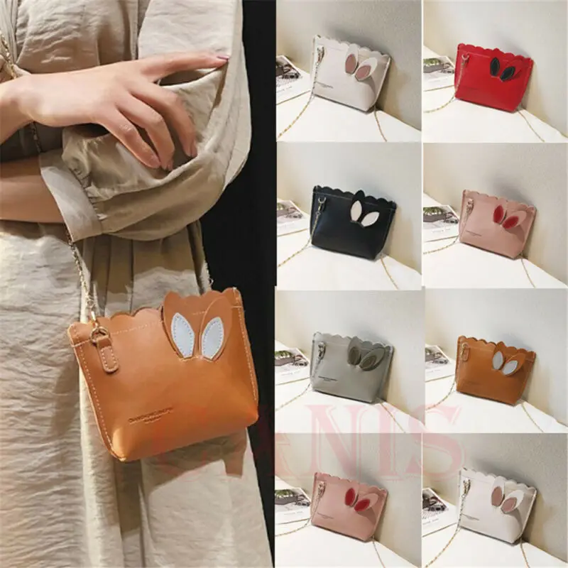 Миниатюрная карманная сумка для телефона с кроличьими ушками и цепочкой девочек