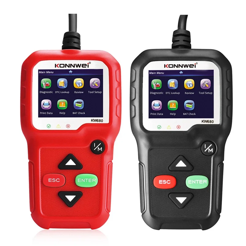 

Car Fault Diagnostic Scanner, Computer OBD Scanner, 12V-2 Colors, Support Eight Languages 12.5*7*2cm 1 Set