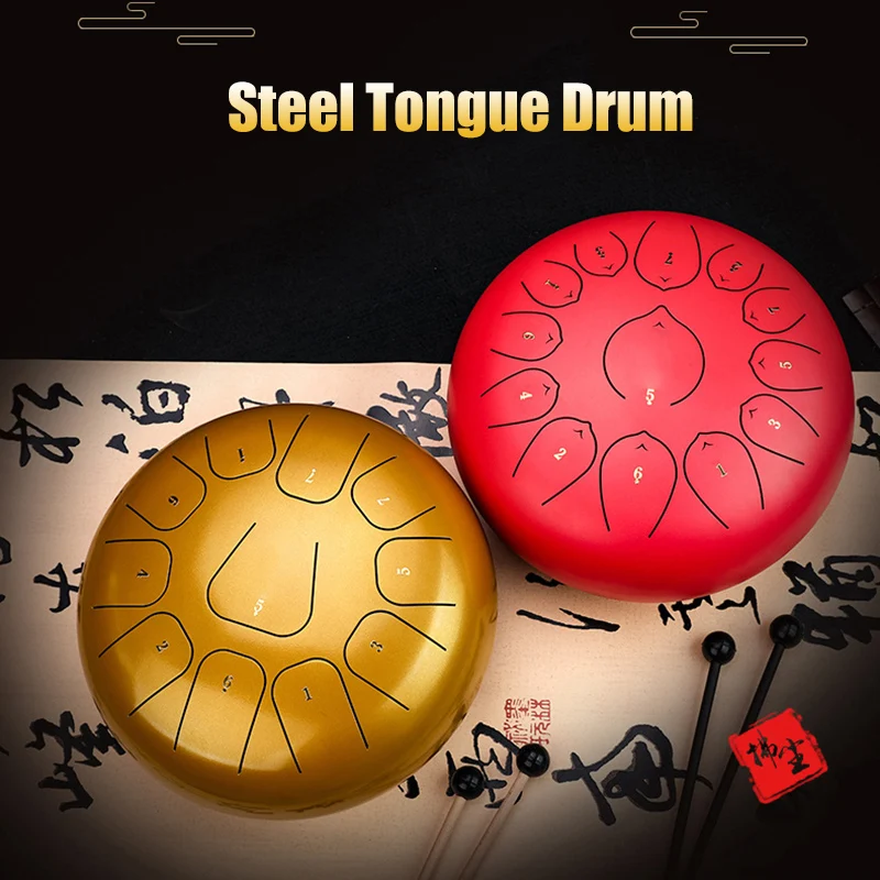 

Hot Alloy Steel Tongue Drum 8 Inch 11 Tones with 1 Pair Mallets + Storage Drum Bag