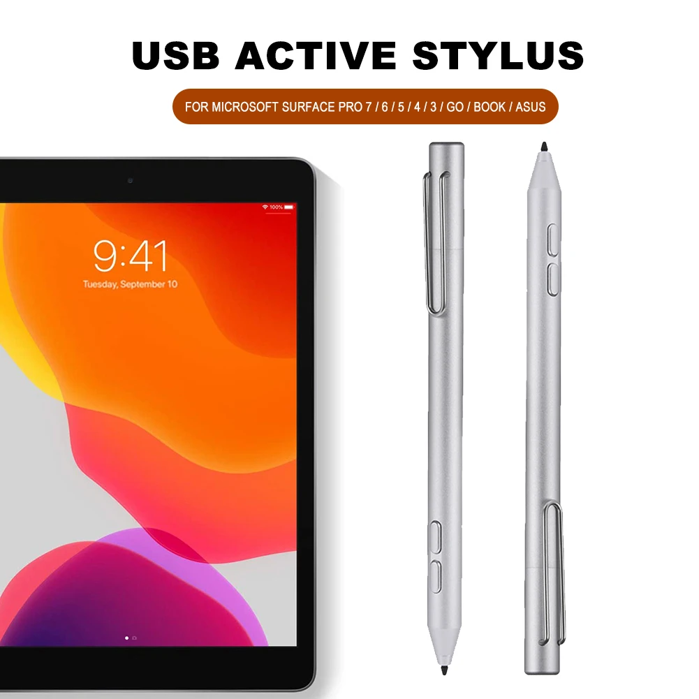 

Stylus Pen for Microsoft Surface Pro 7 6 5 4 3 Go Studio 4096-Level Pressure Sensitivity Stylus With Replacement Tip+4A Battery