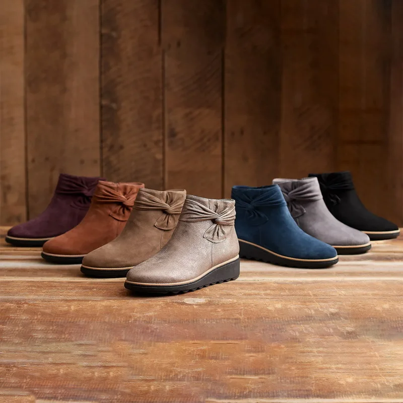 

Модные женские зимние ботинки, новые теплые плюшевые женские ботильоны без шнуровки, женские зимние удобные хлопковые ботинки больших разм...