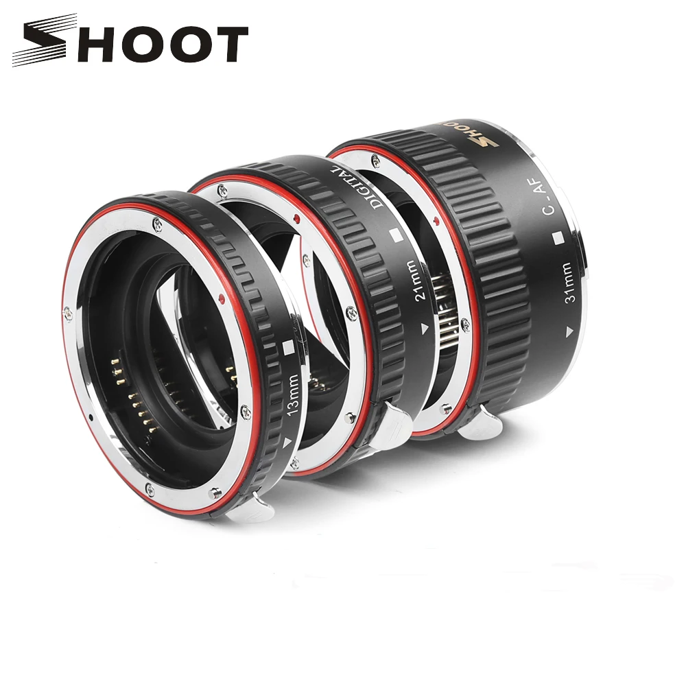 Удлинительное Кольцо SHOOT красное металлическое кольцо TTL с автофокусом для