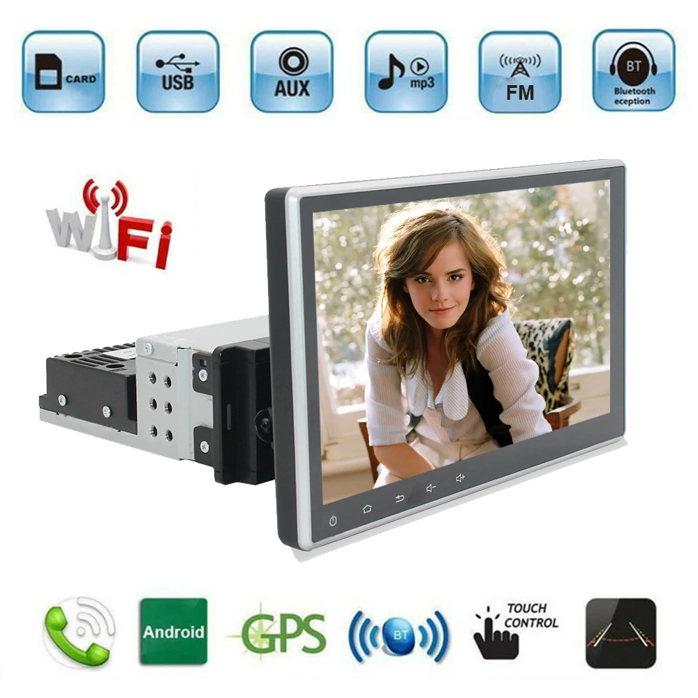Вращающийся 1DIN Android 10 1 автомобильный Радио мультимедийный плеер GPS Wifi Bluetooth