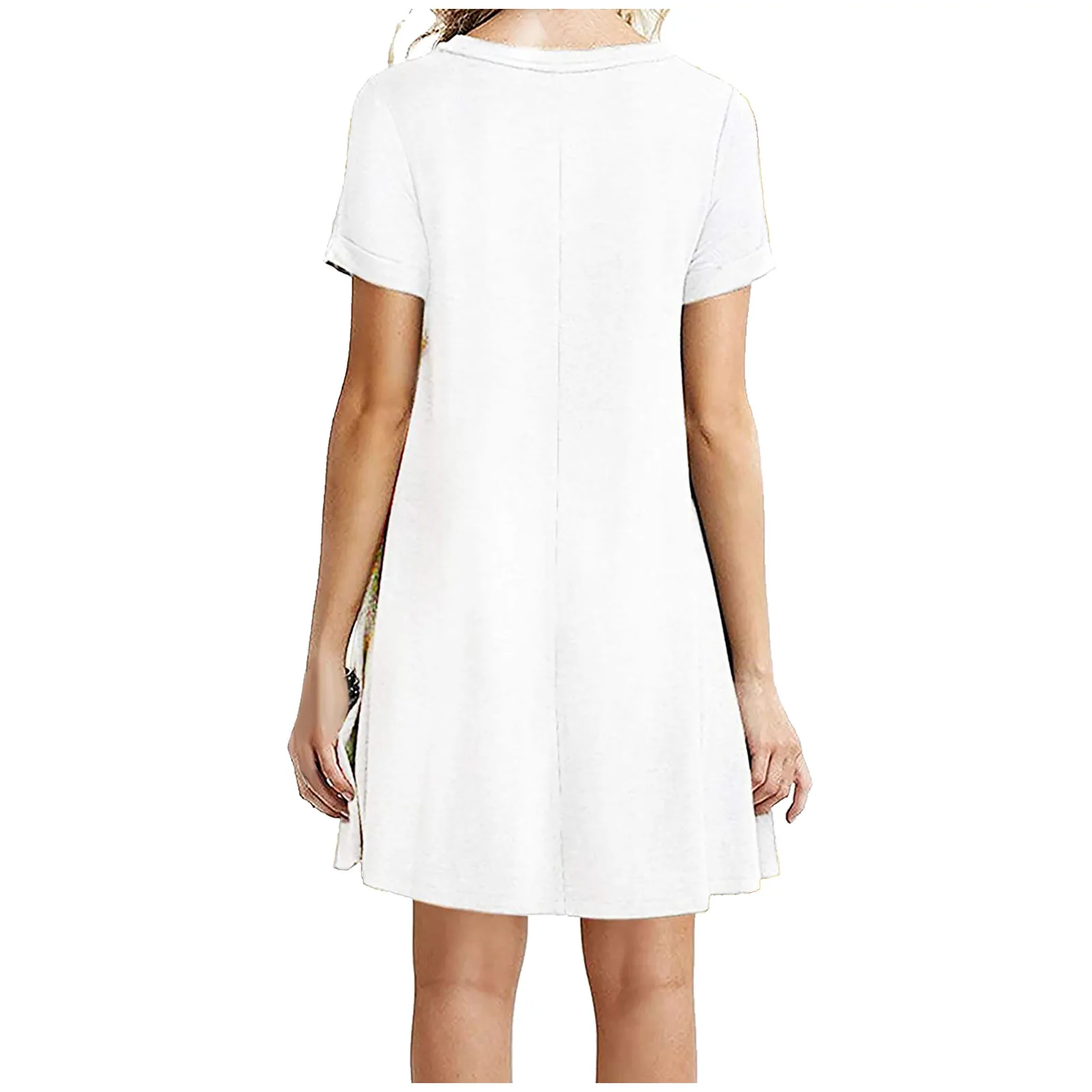 Dresses For Women Summer Fashion Solid Color Short Sleeve O-Neck Dresses Ladies Casual Loose Mini Dress jurken zomer 2021 dames