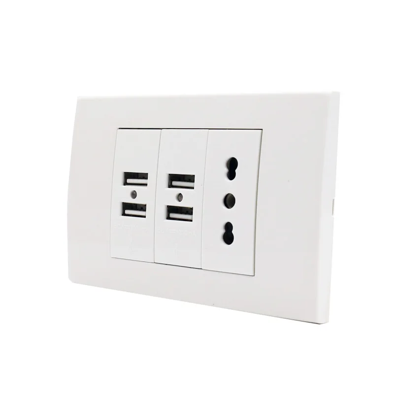 UNKAS настенная розетка итальянская/Чили электрическая с 4 USB зарядным портом для