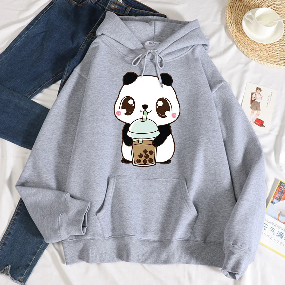 

Cute Little Panda Print Woman Sweatshirt Street Casual Jacket Autumn Oversize Fleece Larg Size Hoodies hip hop Men Sportswear