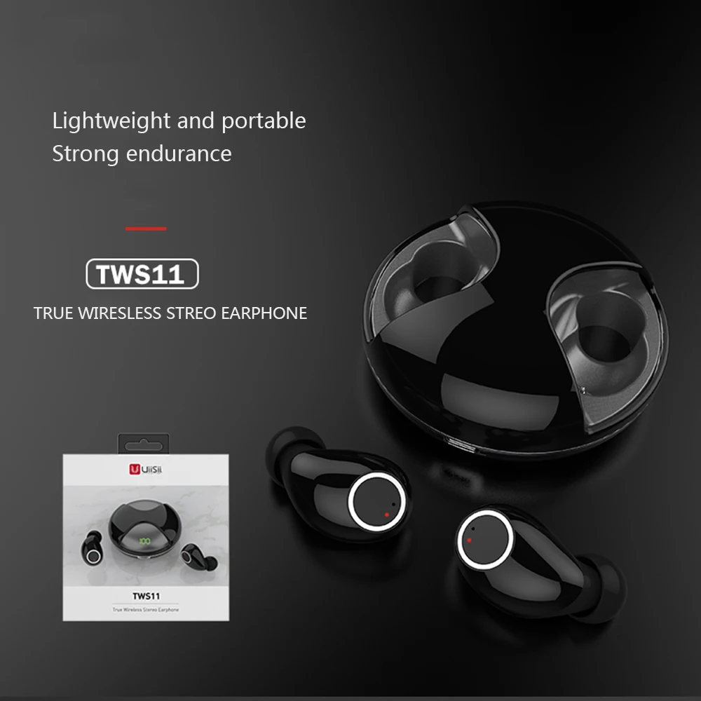 Uiisii tws11 Беспроводная bluetooth-гарнитура mini touch ipx6 водонепроницаемая, Высококачественная портативная гарнитура с зарядным устройством с микрофоном