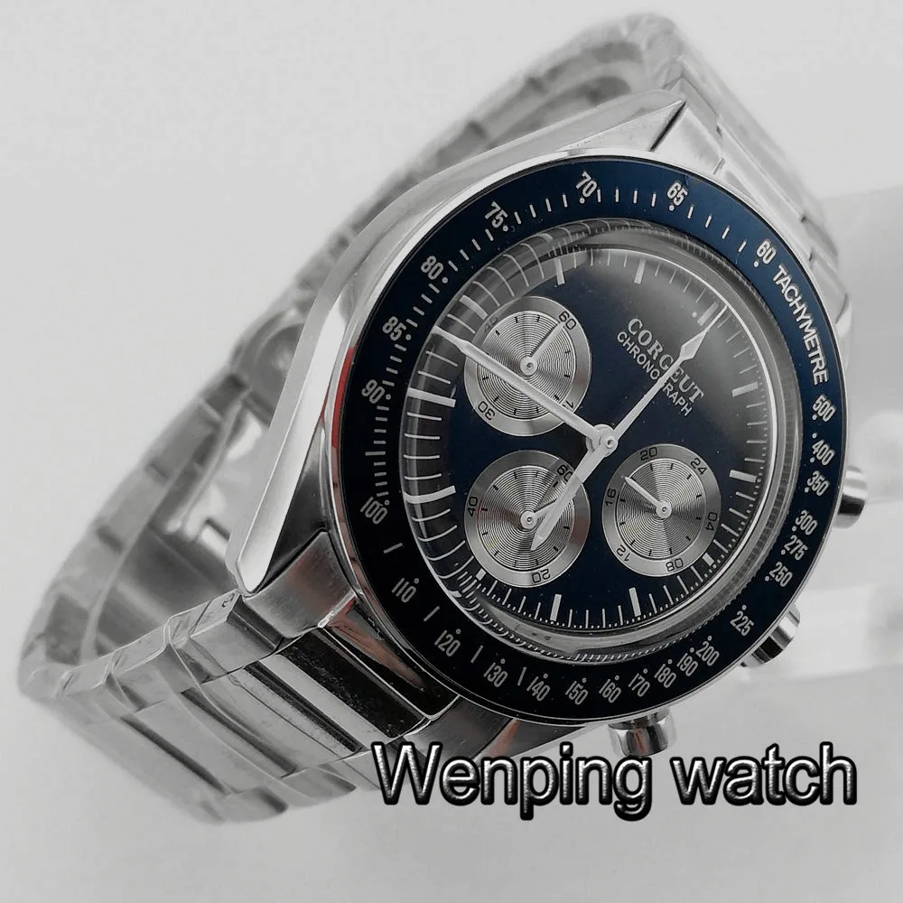 Часы мужские кварцевые с синим циферблатом 40 мм полированный корпус | Наручные