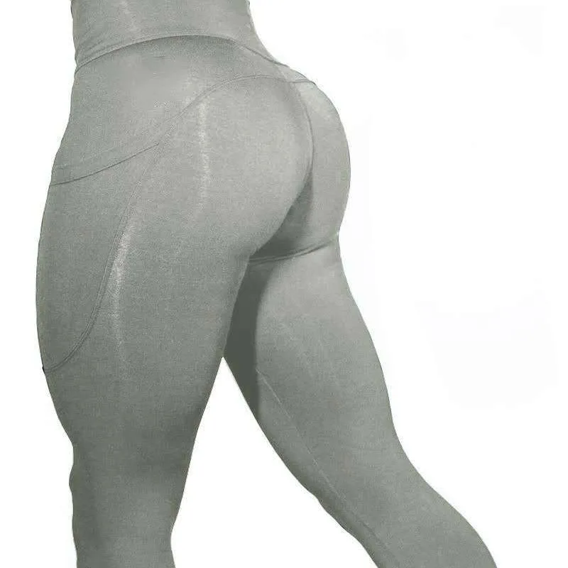 

High Waist Leggings Women Fitness Side Pocket Sport Leggings Good Elastic Gym Workout Tights S-XL Running Training Pants WOMEN