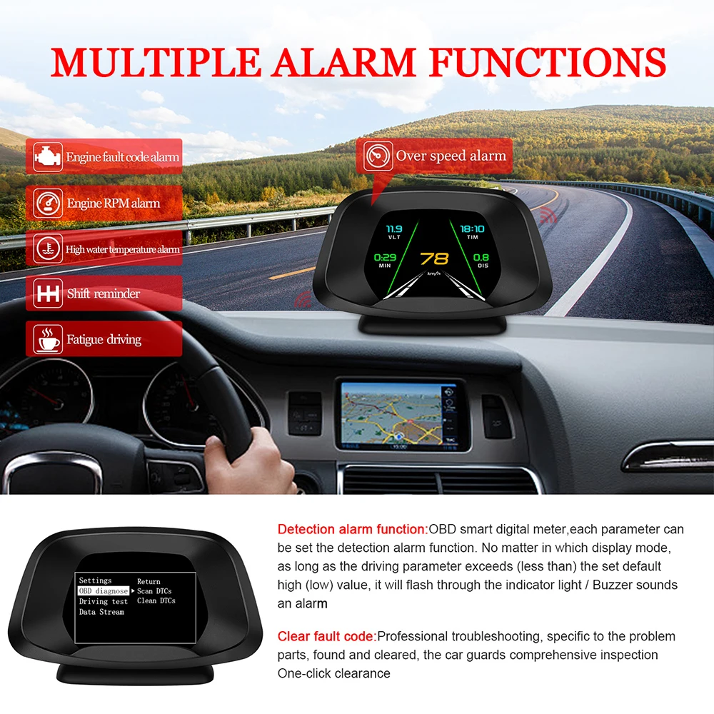 Новый HD Фронтальная проекция бортовой компьютер HUD гаджет OBD и GPS двойная система
