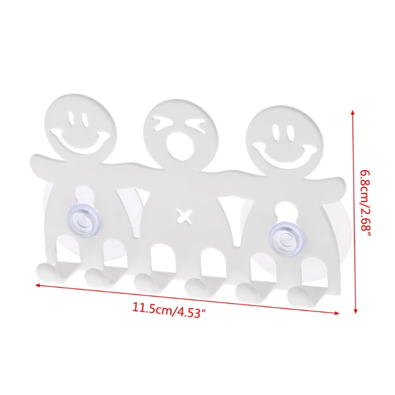 

Toothbrush Holder Wall Mounted Suction Cup Toilet Shaver Organizer Kids Tooth Brush Storage Rack Cute Cartoon Smile Bathroom Set