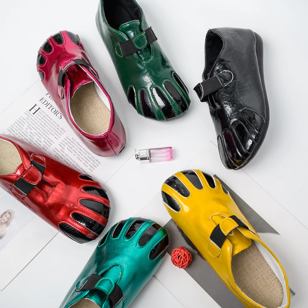 Женская обувь лакированные кожаные туфли женские слипоны модные дизайнерские