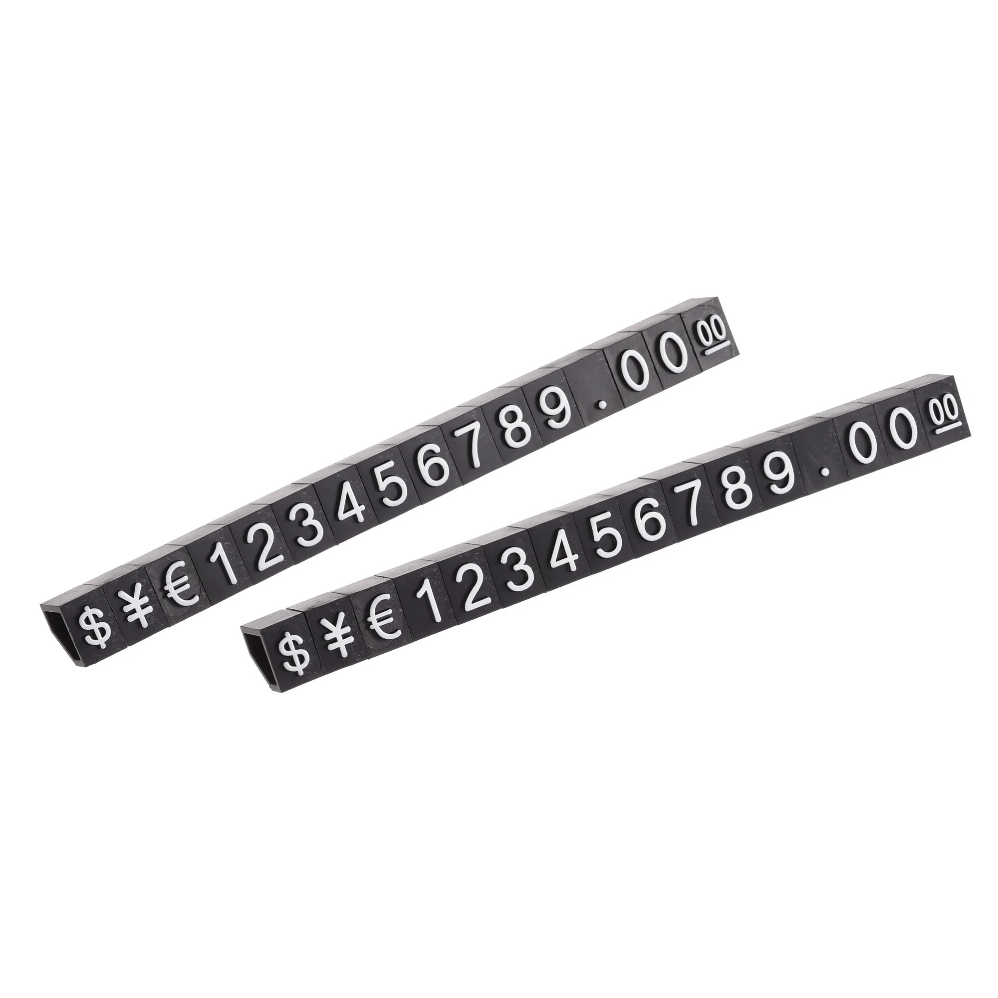 

Uxcell Adjustable Mini Cube Price Tag Display Number White on Black 3.3x5.6mm 14 Sets