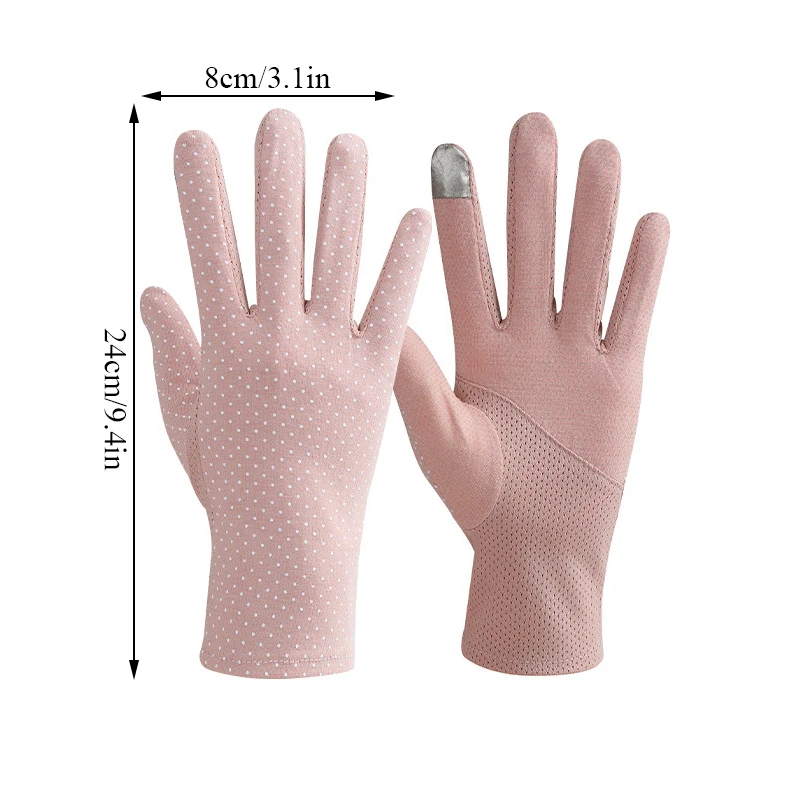 

Summer Sunscreen Gloves Anti-UV Polka Dot Thin Gloves Female Touch Screen Driving Gloves Mesh Breathable Car Gloves Breathable