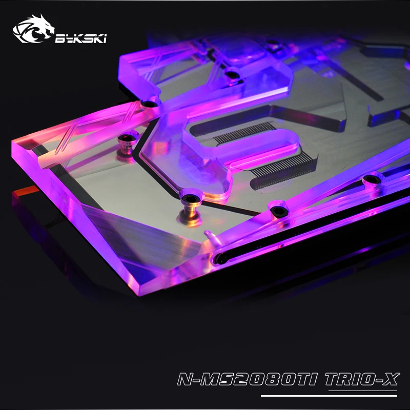 Bykski графический блок с полным покрытием для MSI RTX 2080Ti GAMING X TRIO графическая карта