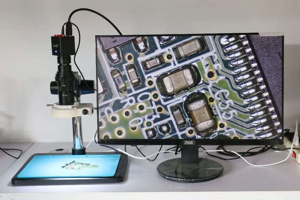 720P 1080 электронный цифровой видеомикроскоп Камера HDMI VGA 60F/S+ 8X-100X C-MOUNT объектив для мобильных телефонов PCB/Tablet PC Ремонт