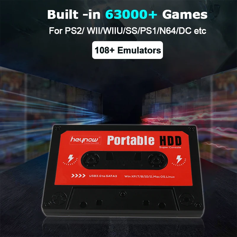 Фото Внешний жесткий диск, внешний игровой жесткий диск, встроенный 72000 + 80 игр + коллекция для PS2/WII/PS1/N64/PSP Plug and Play для Windows №2