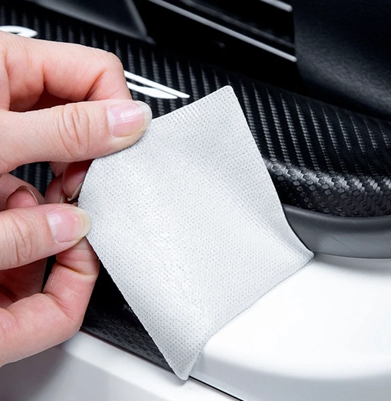 4P кожаная наклейка на порог автомобильной двери из углеродного волокна для Ford