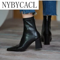 2021 new boots women high heel riding equestrian ankle fashion patent leather platform shoes women boots