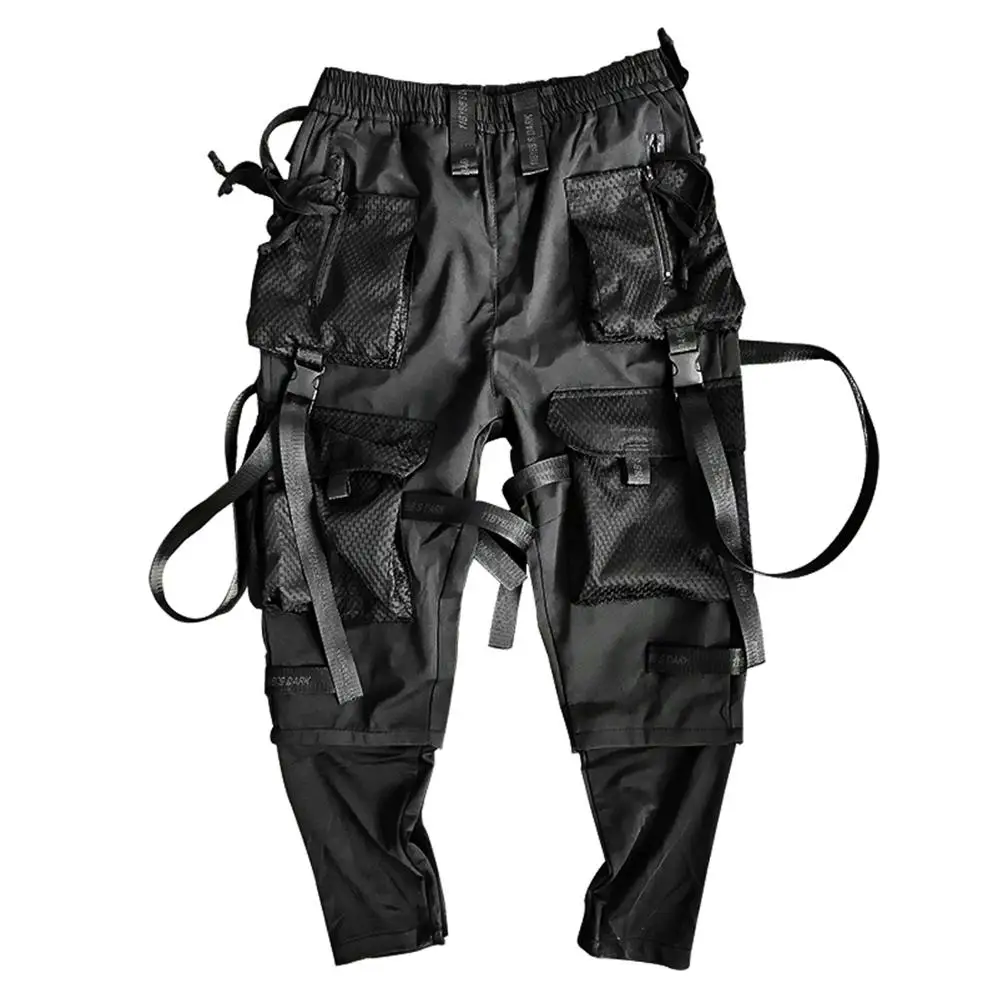 

11 BYBB'S DARK Ribbons Multi Pockets Cargo Pants Men Harajuku Casual Track Trouser Hip Hop Streetwear Techwear Pants Joggers Men