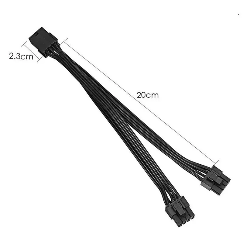 

10Pcs 20cm Graphics Card 8 Pin Female to 2X8P(6+2)Pin Extention Power Cable Male PCIe PCI Express 18AWG 4 Lines Cable