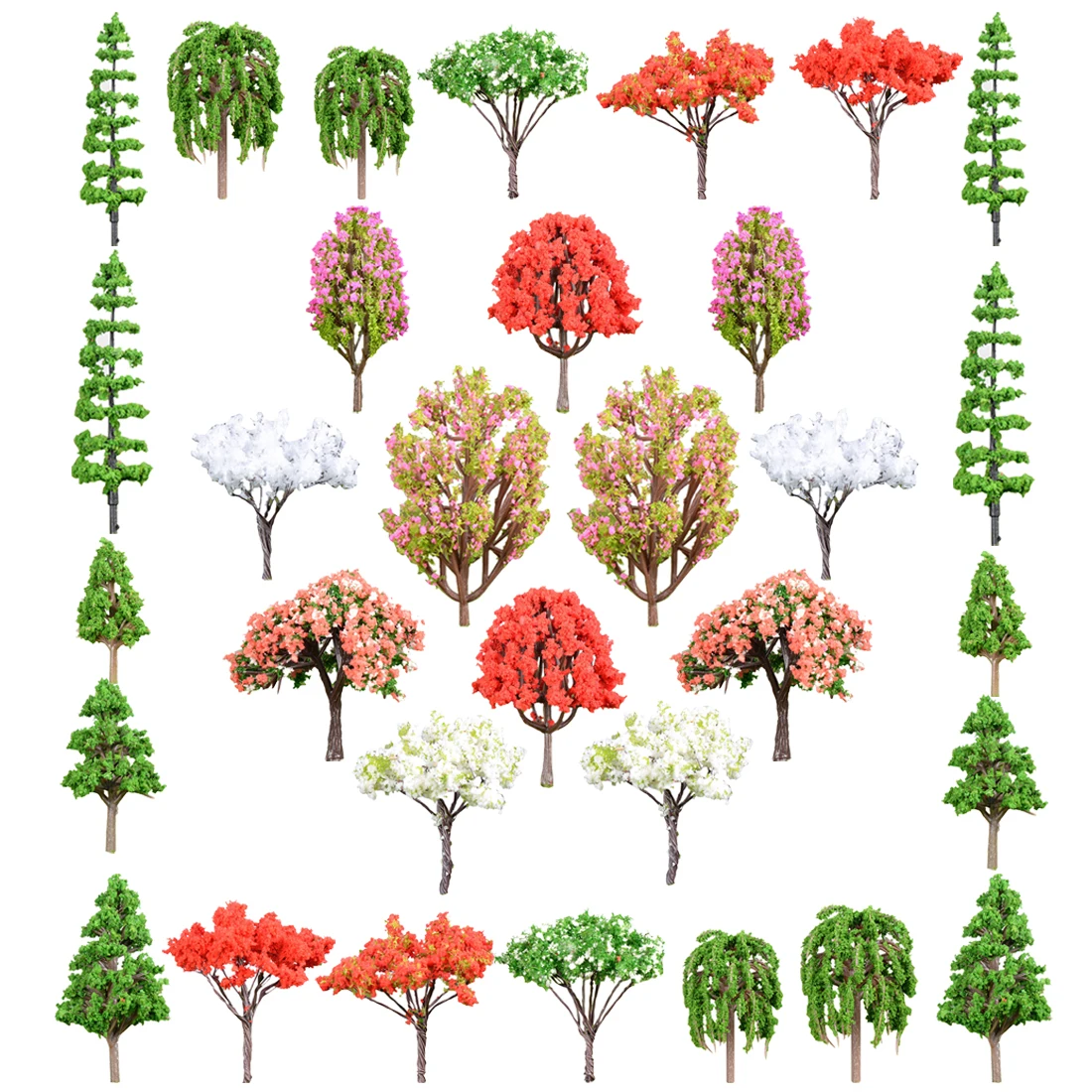 

32 шт., 4,2-9,7 см (1,65-3,8 дюйма), DIY модели яблочного дерева в масштабе 1:85