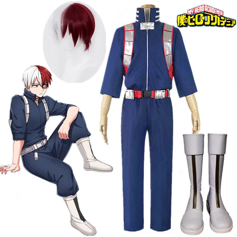 Хит продаж Аниме Мой герой Boku без Todoroki шото косплэй костюм топ и штаны с поясом