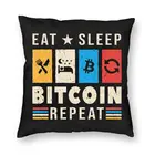 Чехол-подушка с надписью Eat Sleep