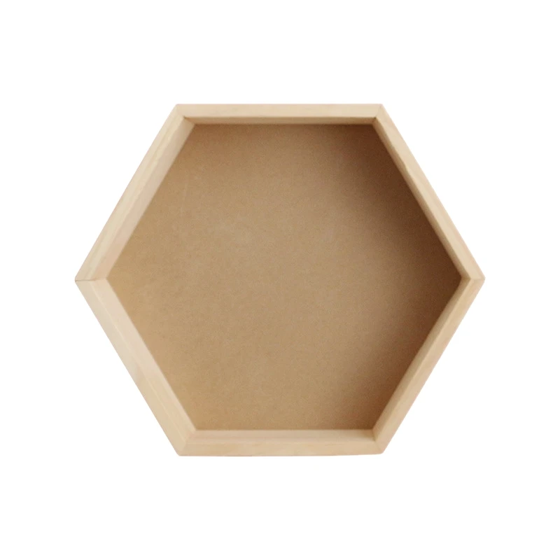 

HOT-Nordic Style Nursery Kids Room Decoration Shelf Wooden Honeycomb Hexagon Shelves for Baby Child Bedroom Decoration-Wood Colo