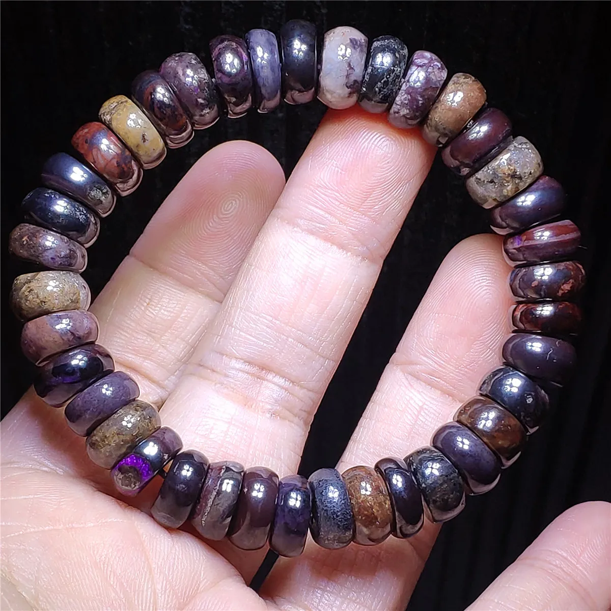 

Genuine Natural Sugilite Purple Abacus Beads Bracelet For Women Men 10mm Fashion South Africa Best Healing Stone AAAAA