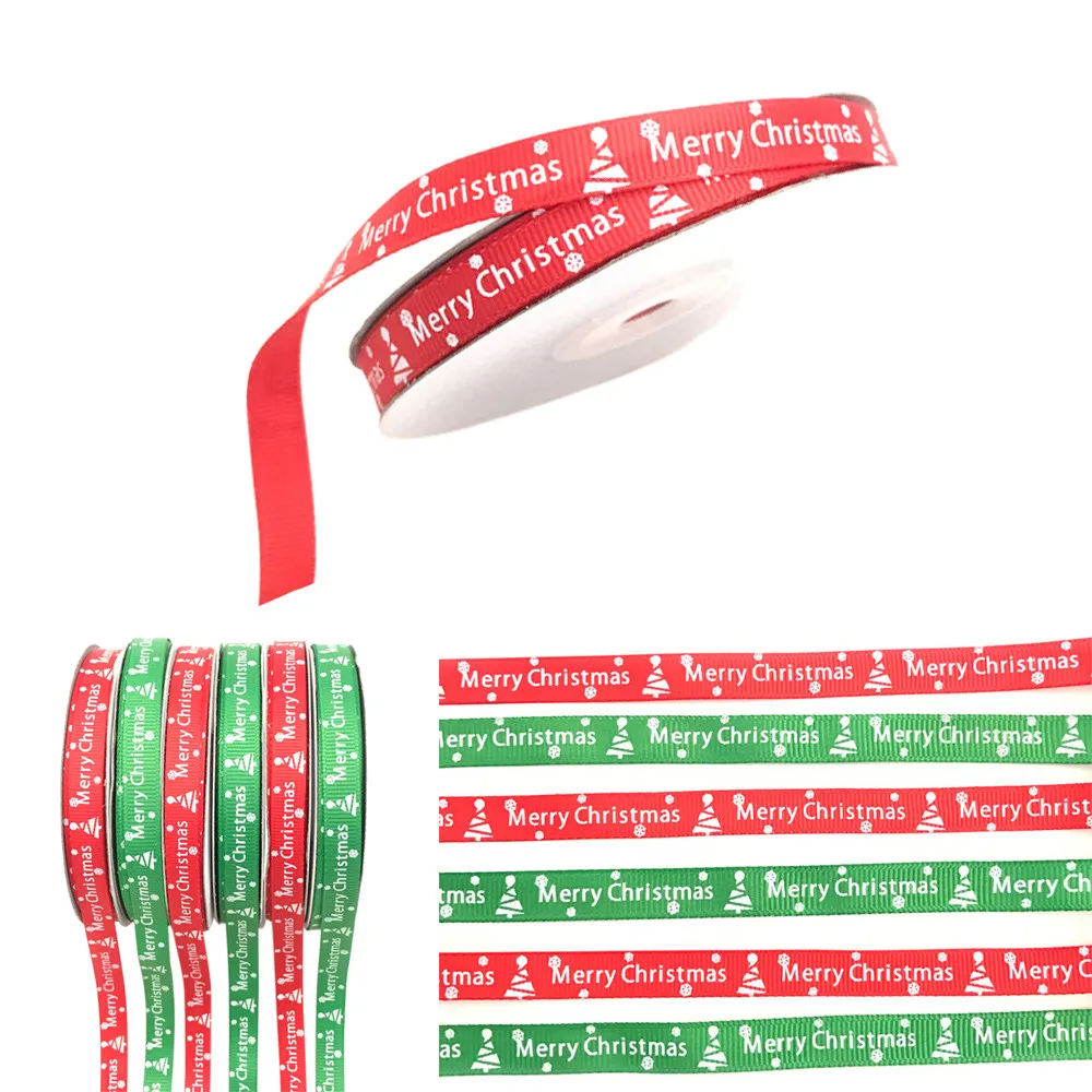 25YD Christmas Ribbon 10mm Multi-craft Supplies Party Gift Colorful Pattern Decoration | Дом и сад