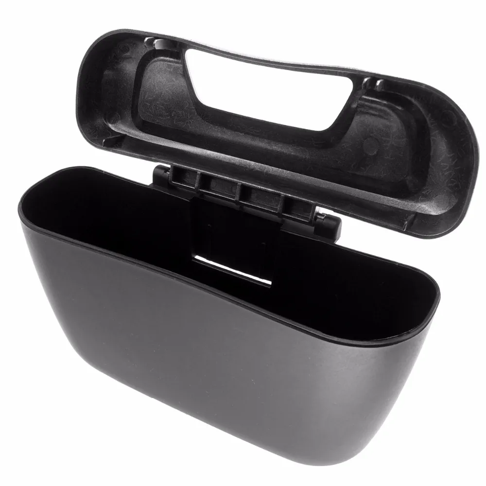 

Mini Rubbish Trash Can Flip Opening Black Car Garbage Can Scraps Paper Case Organizer Office Home Garden Bin