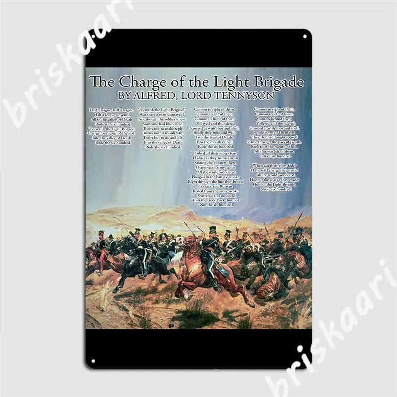 

Официальный постер световой бригады, лорд Теннисон, металлический плакат, клубный бар, Ретро плакат, жестяной знак, плакат