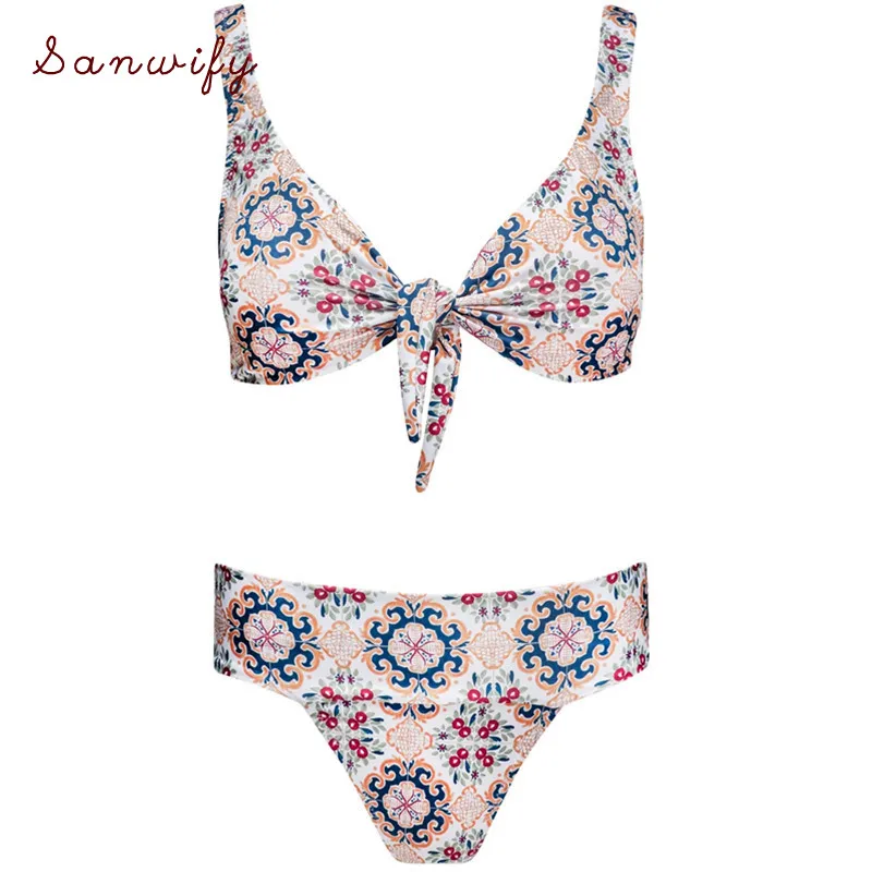 Сексуальные бикини с бантом монокини бандажный комплект купальный костюм