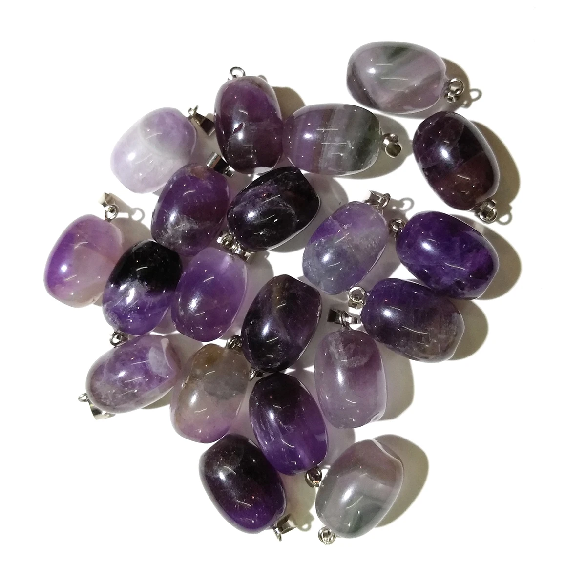 

Natural Stone Egg shape Amethysts Pendants Lucky Stone Crystal Pendant for Jewelry Making Diy necklace accessories