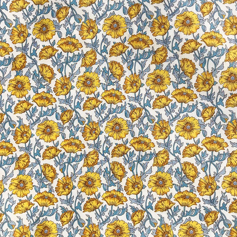 

Sunflower 80S Tissun liberty Cotton Fabric For Kids Baby Sewing Cloth Dresses Skirt DIY Handmade Designer Patchwork Meter 2021