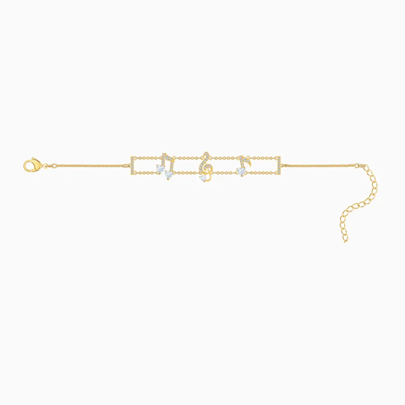 

Fashion Jewelry SWA New PLEASANT BRACELET Classic Sheet Music Decorative Gold Bracelet Wild Female Luxury Jewelry Romantic Gift
