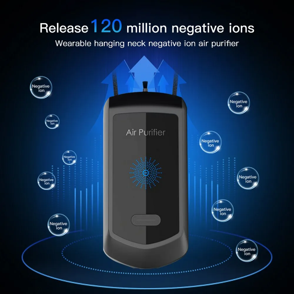

Car Air Purifier Portable Wearable Oxygen Bar Negative Ion Generator Hanging Neck Air Purifier Ionizer Negative Ion Generator