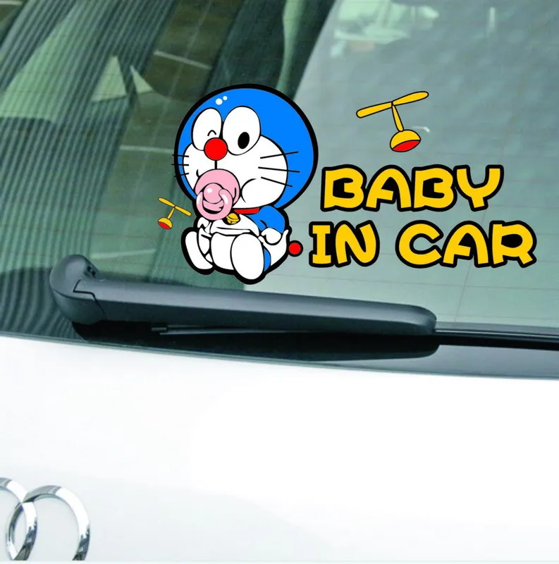 19 см * 11 Doraemon Baby IN Car On Board Мультяшные милые автомобильные наклейки креативные