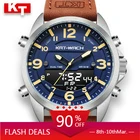 Часы мужские цифровые спортивные, модные светодиодные цифровые в стиле милитари, с двойным дисплеем, водонепроницаемость 50 м