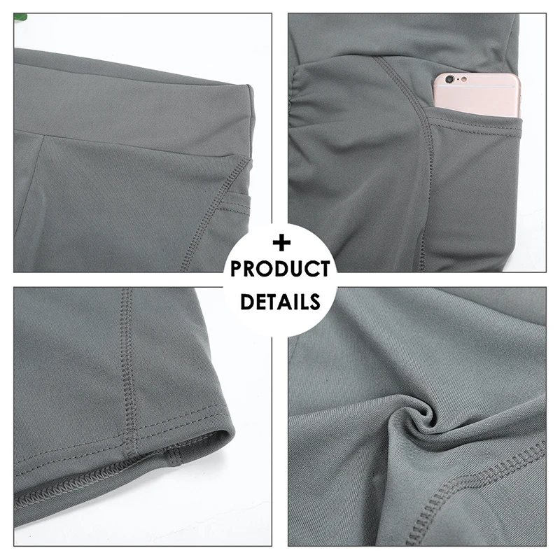 

Sports Seamless Yoga Shorts Women Push Up High Waist Fitness Shorts With Pockets Solid Slim Workout Short Pants 3XL 2021 Bottoms