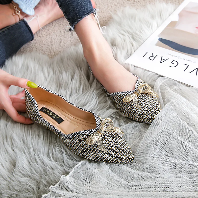 

2022 Spring New fashion Slip On Loafers Breathable Stretch Ballet Shallow Flats Women Soft Bottom Pointed Toe Boat Shoes