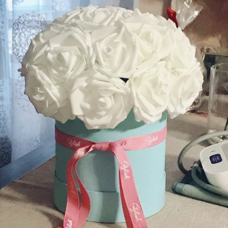 

50pcs 7CM Artificial Flowers Large Foam Fake Roses Heads Wedding Party Bouquet DIY Wreath Christmas Home Decor