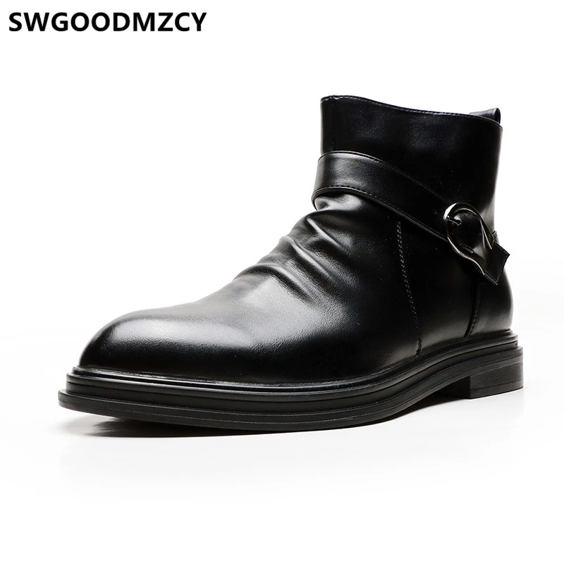 

Leather Boots Men Office Shoes Ankle Boots Men Business Shoes Coiffeur Formal Shoes Mens Dress Boots Italian Brand Buty Meskie