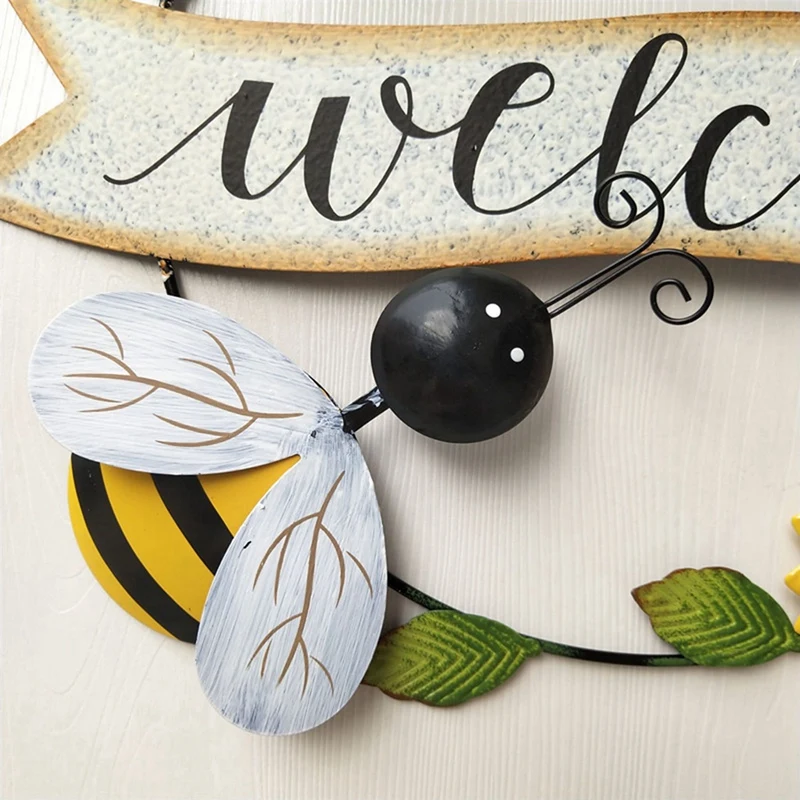 

2x Metal Sunflower Wall Art Handmade Welcome Hanging Ornament for Fence Yard Decoration Spot-A & B