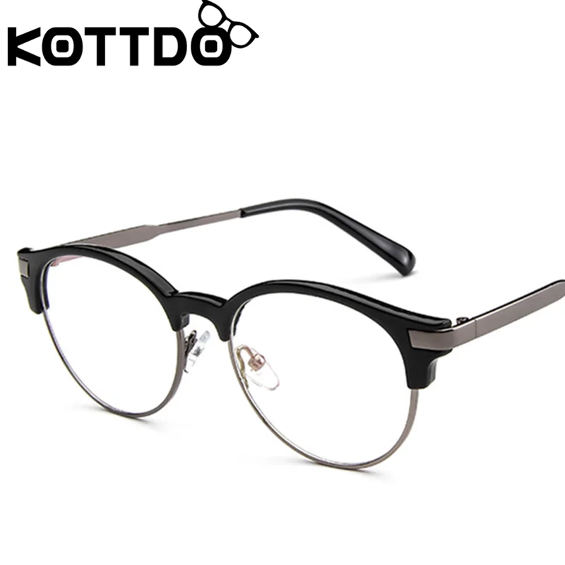 KOTTDO классические круглые компьютерные очки в оправе винтажные по рецепту для