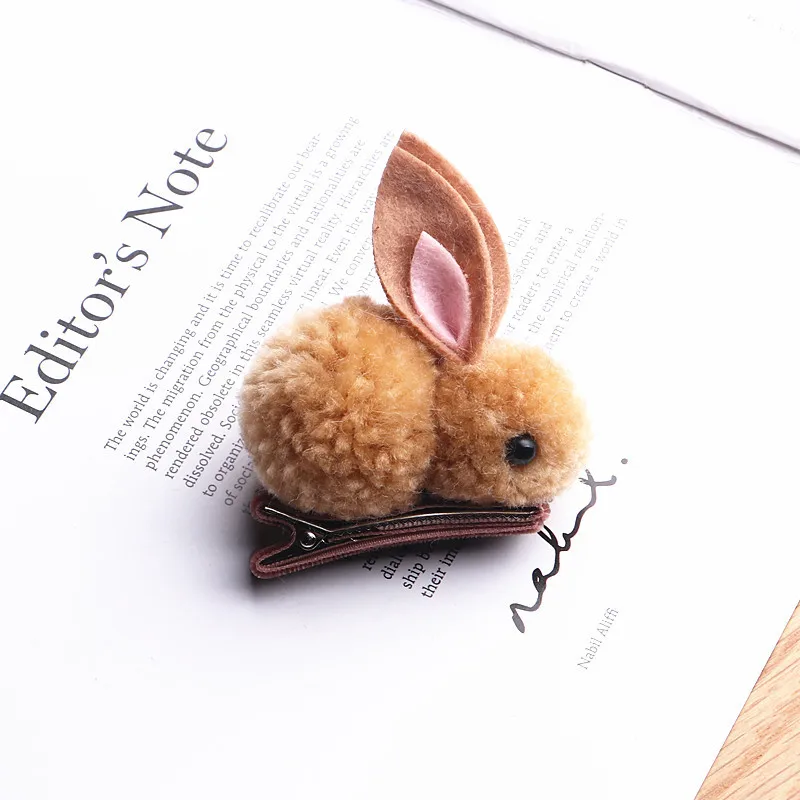 Бутик набор из 24 штук модный симпатичный помпон помпоны меха кролика заколки